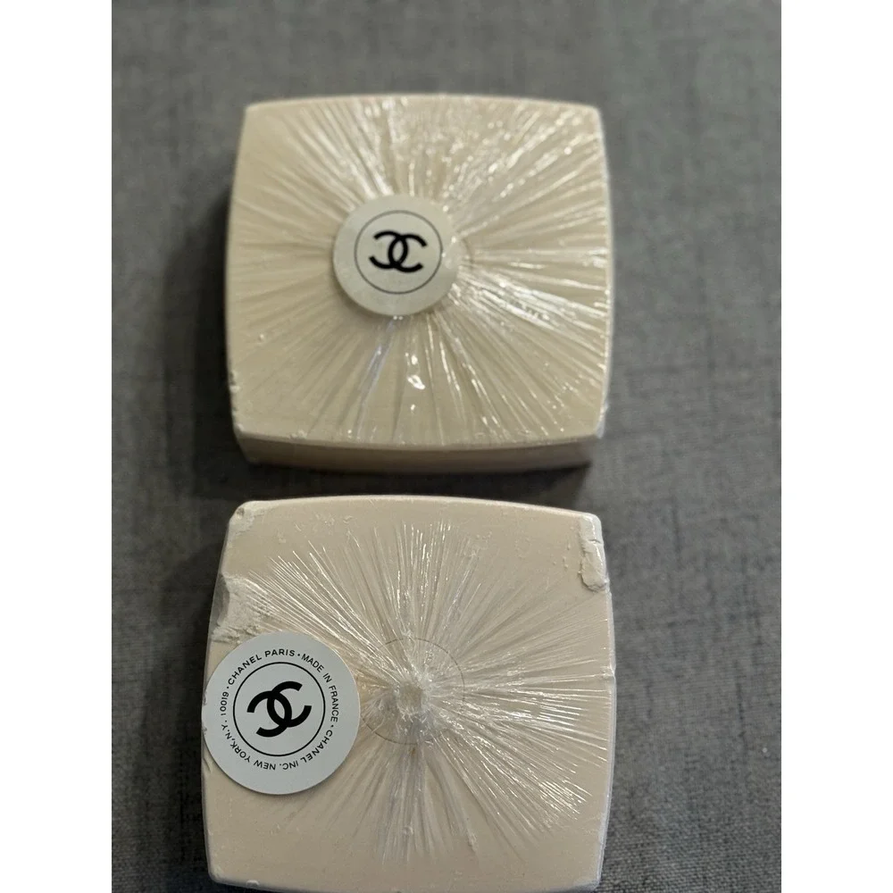 Set Of 2 Chanel No.5 Savon Bath Body Soap 150g Sealed Square Cream Color